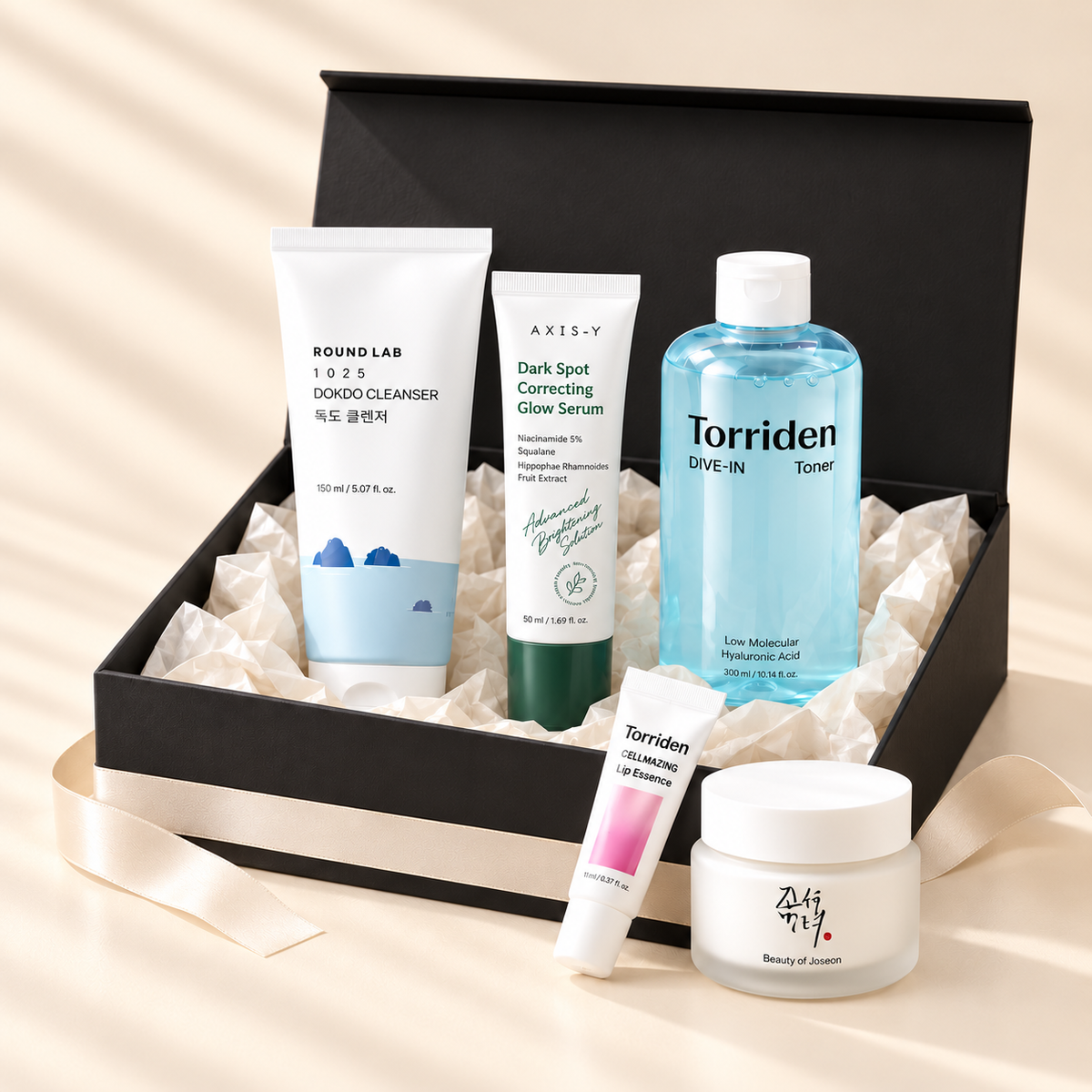 AERI BEAUTY bright full black skincare gift box