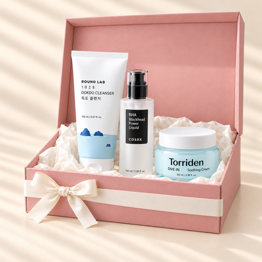 AERI BEAUTY clear mini pink skincare gift box