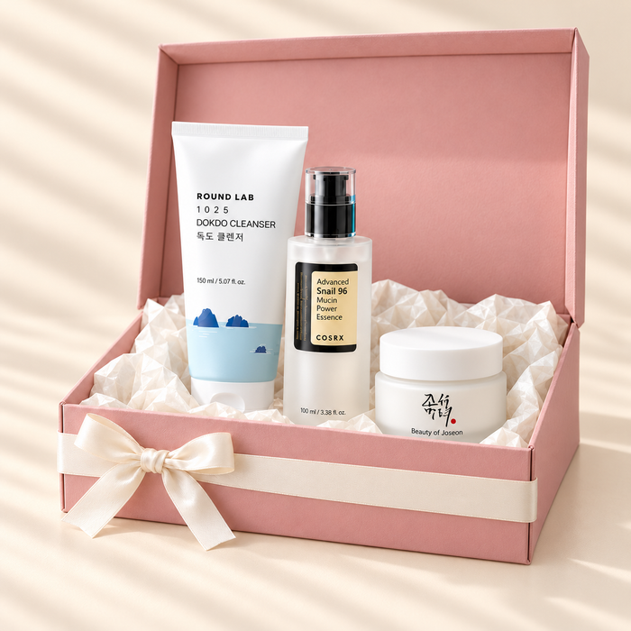 AERI BEAUTY glow mini pink skincare gift box