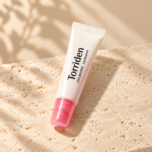Torriden CELLMAZING Lip Essence 11ml on a warm beige background