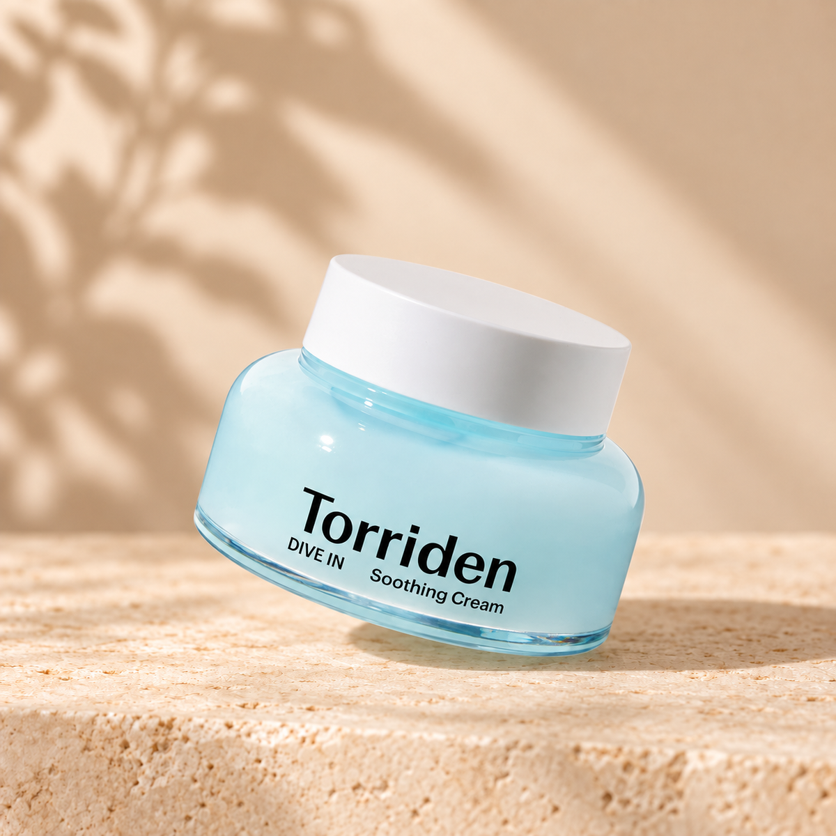 Torriden DIVE-IN Soothing Cream 100ml on a warm beige background